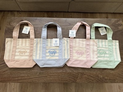 Trader Joe s Mini Pastel Stripe Tote Bag 2026Limited Edition PinK Green Blue Tan