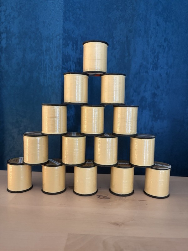 Lot Of 15 Pale Yellow Sewing Thread, New Still In Plastic Wrap