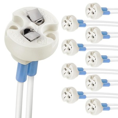 DiCUNO MR16 Fassung Keramiksockel mit 15cm Kabel Lampenfassung GU5.3 Halogen LED