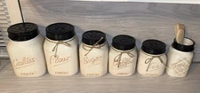 FARMHOUSE Young's Inc. Ceramic Cookie Jars Storage Canisters with Lids Set Of 6