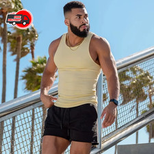 Men's A-shirt Lot Tank Top Cotton Wife Beater Ribbed Undershirt Gym Singlet Body