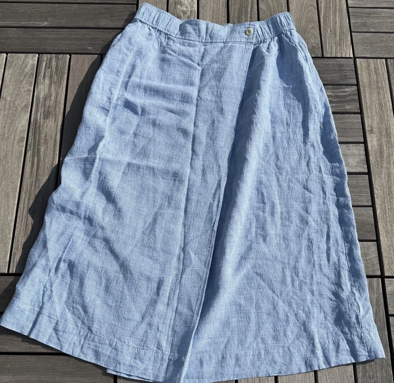 Poetry 100% Linen Blue Skirt Size US 16 Blue Small Houndstooth Pockets
Opens in a new window or tab
