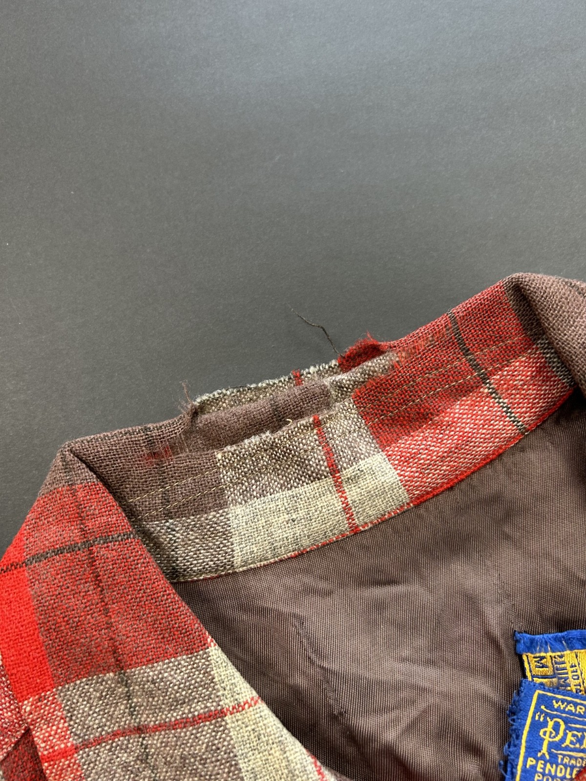 1950s Pendleton Loop Collar Shirt Wool Plaid Jack… - image 3