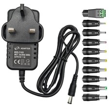 5V 2A AC / DC Adapter Charger Power Supply UK Plug with 10 DC Plug Tips