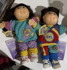 VTG Coleco Cabbage Patch Kids Pair 1988 Boy/Girl Designer Line Corn Silk Hair