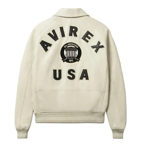 Men's Avirex Real Bomber American Flight Jacket Sheep Leather Jacket | All Color image 3