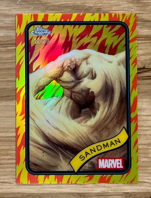 2025 Topps Chrome Marvel #91 SANDMAN! NEUWERTIGE MENSCHLICHE FACKELKARTE! /39 RAR