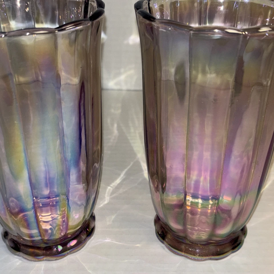 Vaso de vidrio rosa lustre iridiscente The Pioneer Woman, paquete de 2 Foto 4 de 4
