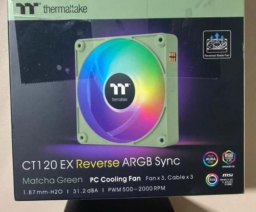 Thermaltake CT120 EX Reverse ARGB 120mm Fans 3-Pack matcha green