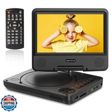 WONNIE 9.5" Portable DVD Player for Kids and Car with 7.5" Swivel Screen, 6 H