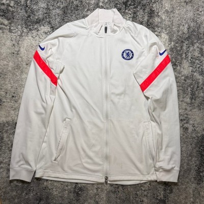  Chelsea FC トラックジャケット ホワイト Nike Chelsea FC Dri-FIT Soccer Track Jacket Mens Medium White Red
