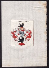 Zerotin Wappen coat of arms blason Heraldik heraldry Kupferstich 17. Jh.