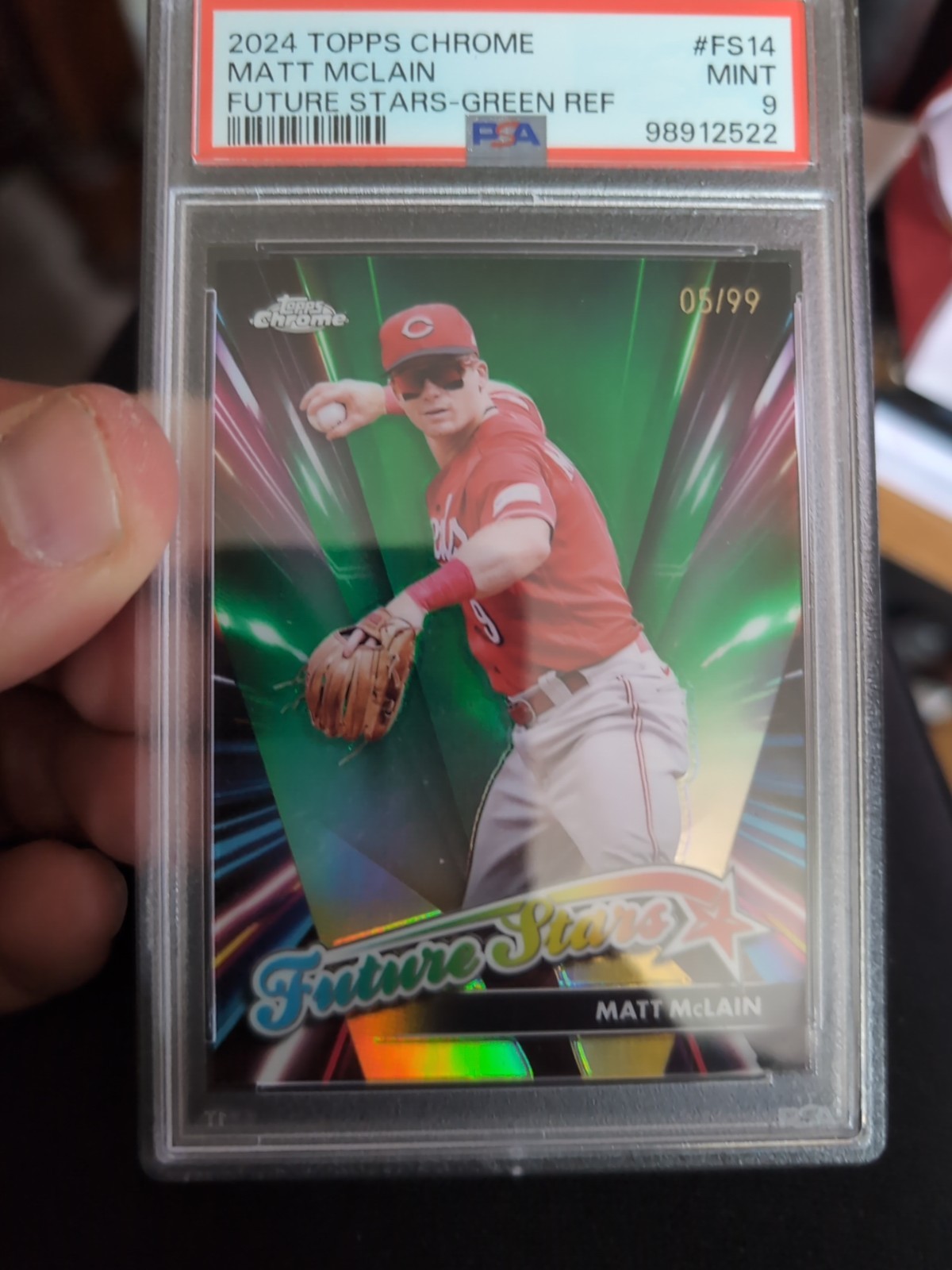 2024 Topps Chrome Baseball Future Stars Green Refractor /99 Matt McLain Reds