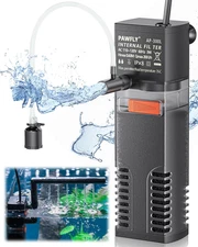 Pawfly Internal Aquarium Filter Submersible 55GPH Pump 3-10 Gallon Fish Tank