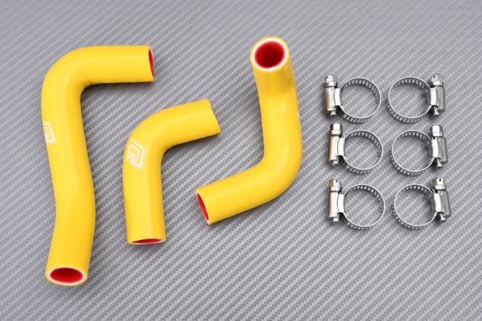 Tuyau radiateur eau Kawasaki KX60 silicone jaune circuit refroidissement