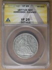 50c 1877-CC Seated Liberty Half Dollar ANACS VF Details Carson City * AvenueCoin