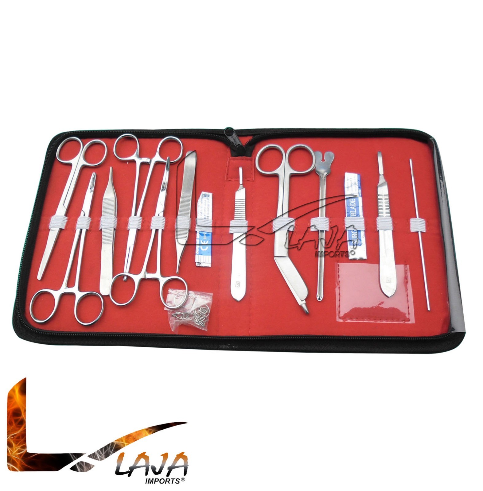 18 pcs Minor Surgery Set Stainless Steel /Case Surgical Instruments Kit ...