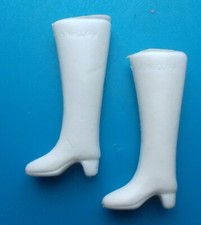 1970 MADDIE MOD mego fits 11" barbie doll -- WHITE Hong Kong BOOTS tt