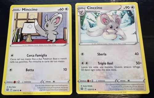 Set carte Pokemon Astri Lucenti ITA: MINCCINO - CINCCINO 124-125/172 - Afbeelding 1 van 1