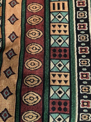 Table Runner 71" x 13" Bright Colors on Black Signs hippie Boho - Picture 7 of 9