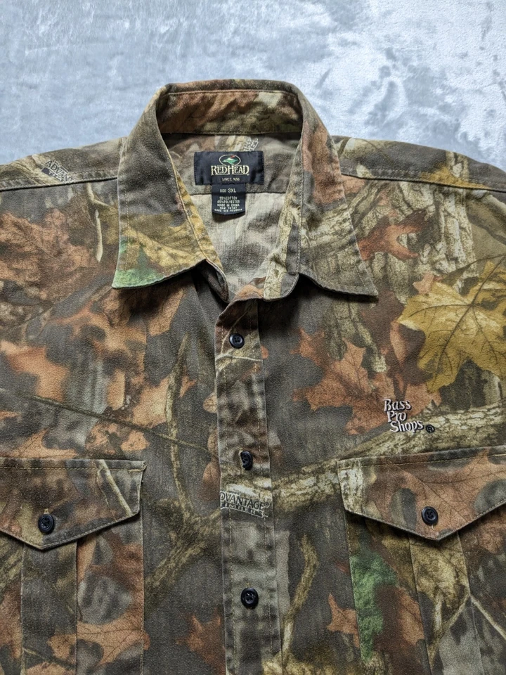 Redhead Camo Shirt Mens 3XL Bass Pro Shops Long Sleeve Hunting Advantage Timber - Image 2 of 4