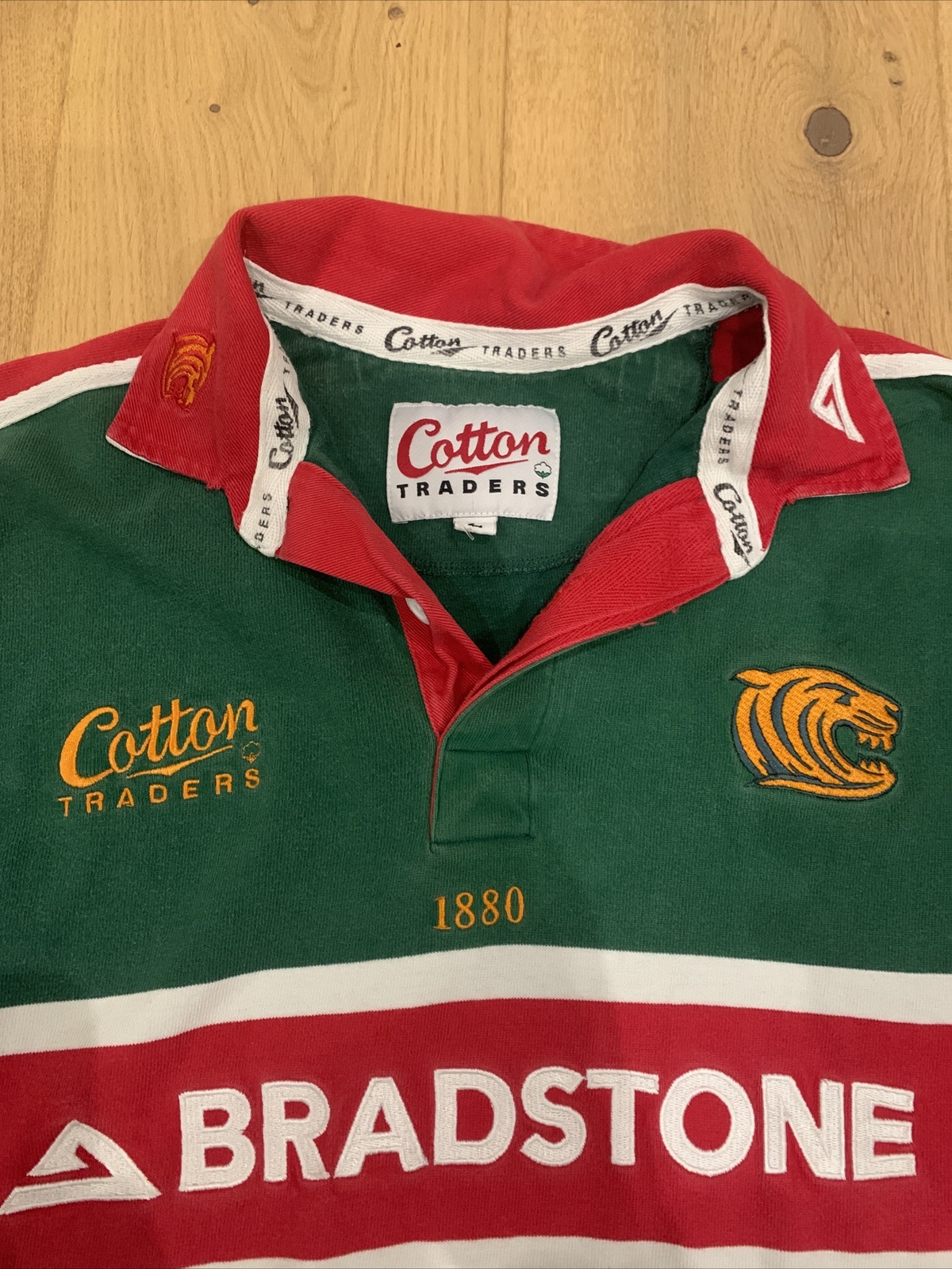 Vintage Leicester Rugby Shirt Mens Cotton Traders XL Leicester Tigers