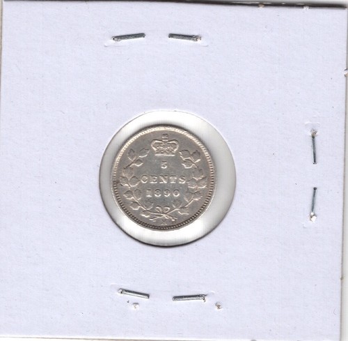 1890 H Canada 5 cent coin -VF - Picture 2 of 2