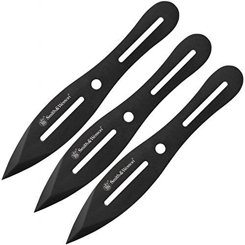Smith & Wesson 8" Throwing Knives 2Cr13MoV Stainless Steel Black 3 Pack SWTK8BCP