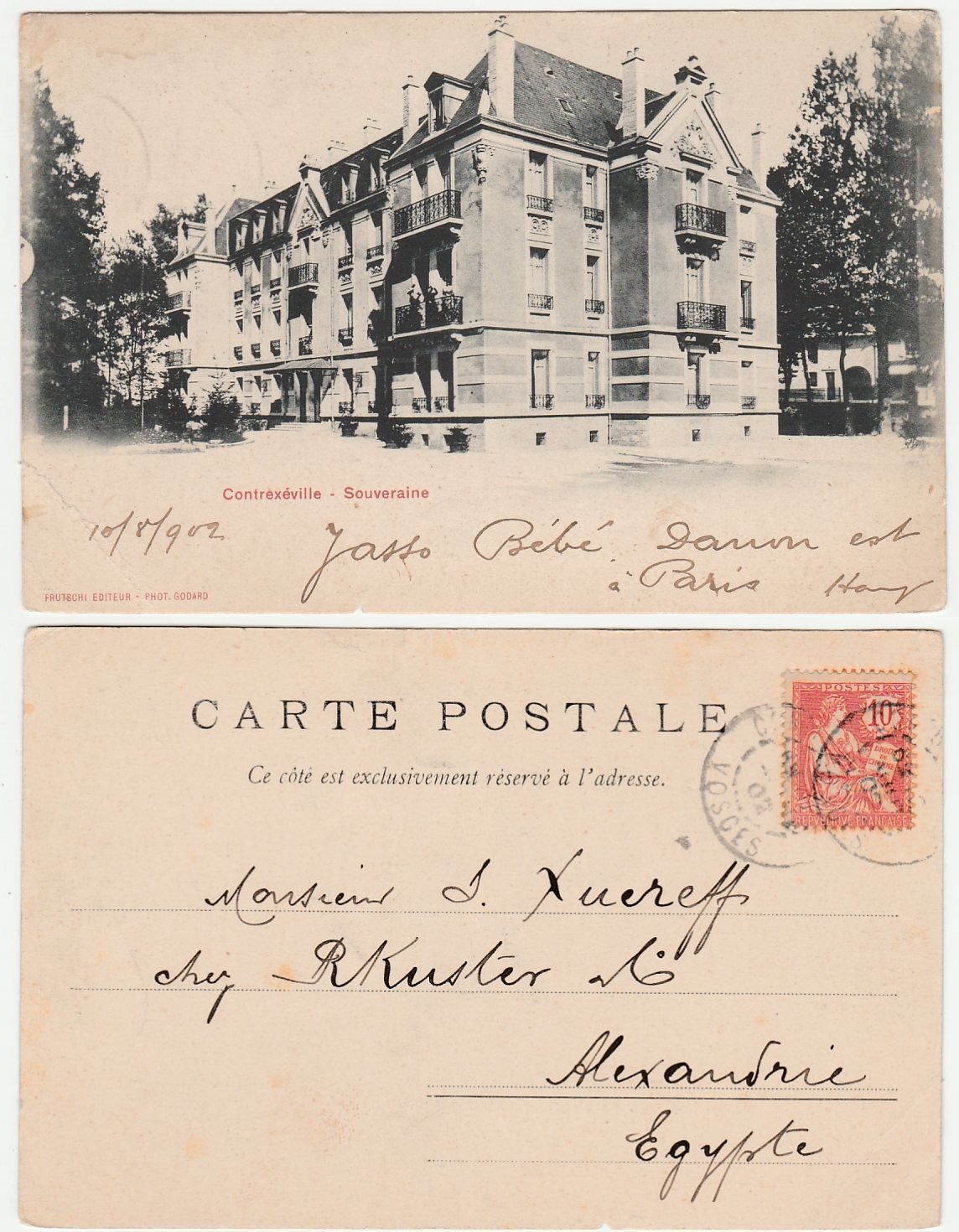 CONTREXEVILLE - FRANCIA - FRANCE - SOUVERAINE - VIAGG. 1902 -20586-