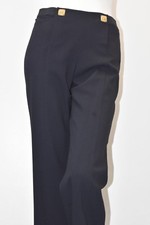  1780 NEW CHANEL Paris-Byzance Navy Blue Pants Straight CC Logo Wool 36 RARE 