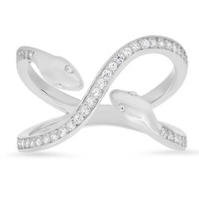 CZ Snake Ring - 925 Sterling Silver