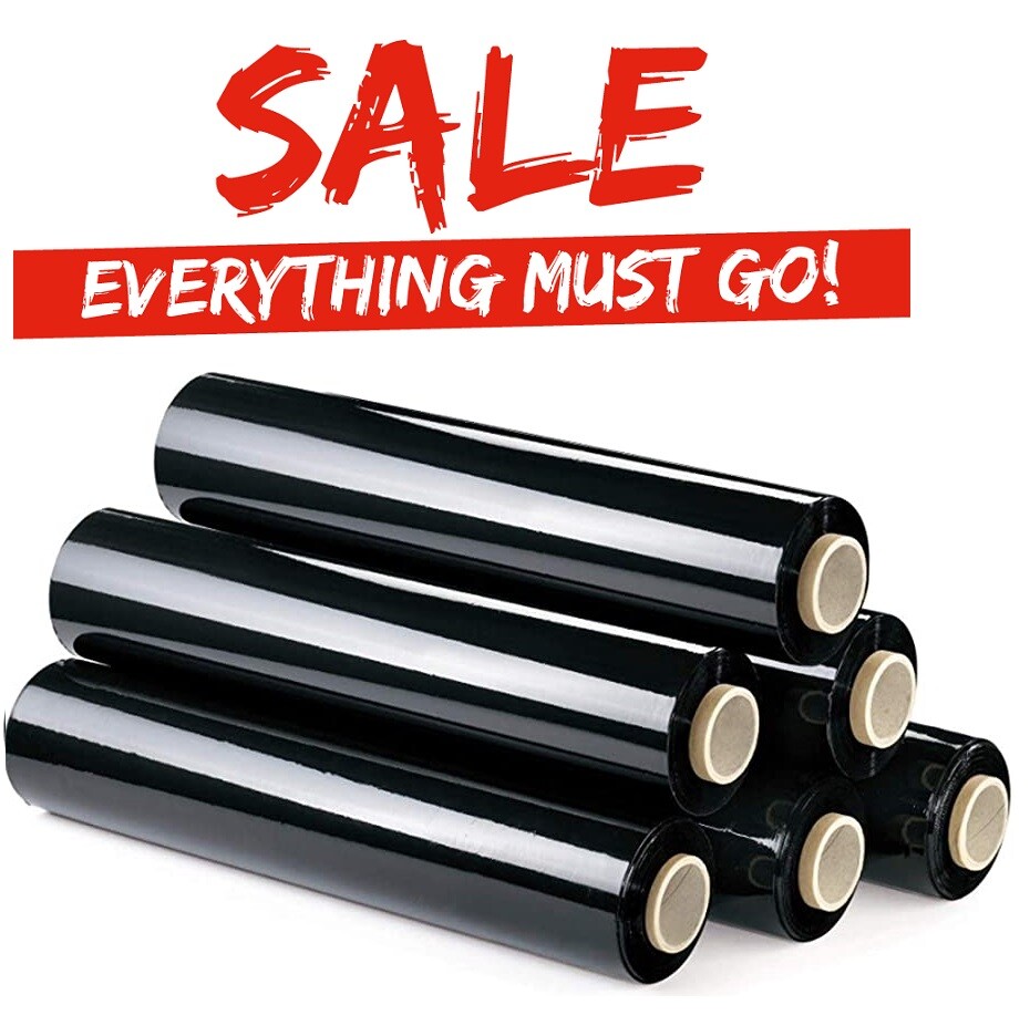BLACK PALLET WRAP STRETCH SHRINK STRONG ROLLS PARCEL PACKING CLING CAST FILM