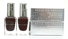 2x Belle En Argent Dark Red Bore Some Else Nail Polish 0.33 fl oz 10 ml 