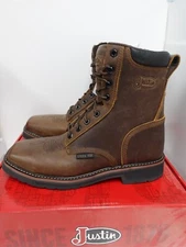 Justin Original Workboots 8" Men's Square Steel Toe Style # SE682 Size: 9EE