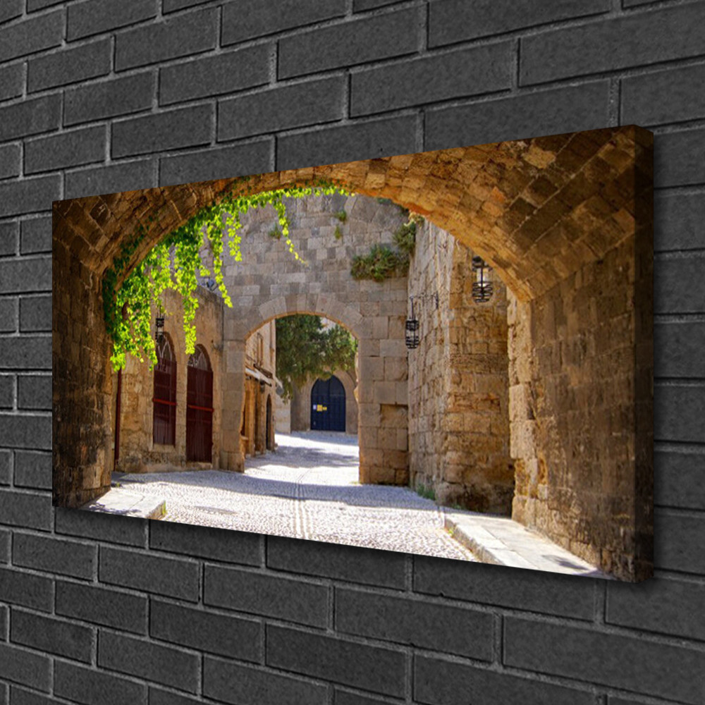 Impression sur toile 100x50 d'architecture moderne avec châssis en bois noble