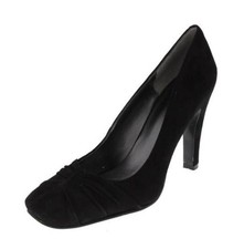 New NINE WEST Women Black Suede Evening High Heel Pump Dress Shoe Sz 8 M