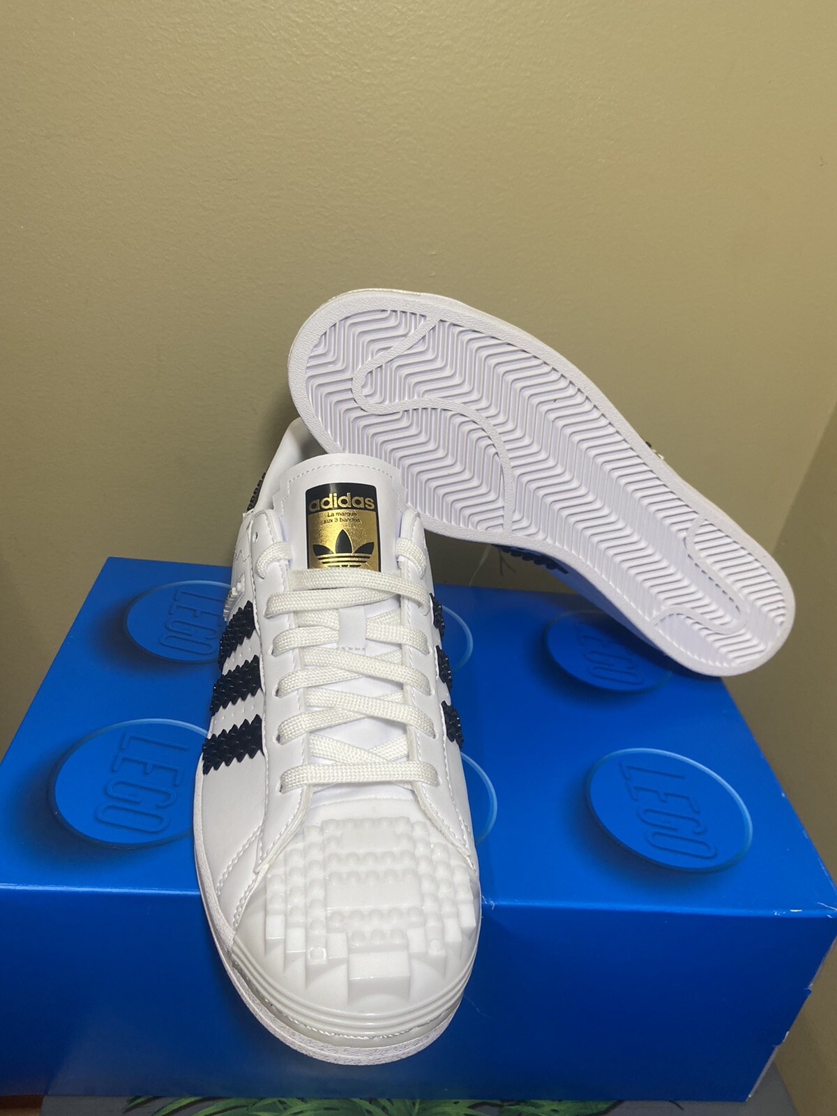 Size 9.5 - New Adidas Originals Superstar x Lego Shoes GW5270 | eBay