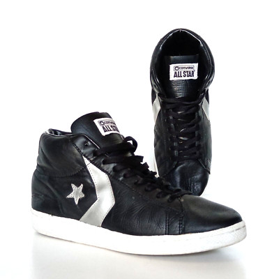 1995 Vintage Converse Pro All Star Leder Größe 9 UK Schuhe klassisch schwarz Retro