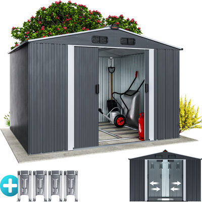 GARDEBRUK  XXL Gerätehaus Geräteschuppen 5m² Metall Gartenhaus Schiebetür 9m³ 