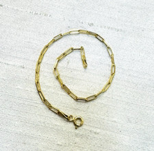 Solid 14K Yellow Gold 7" 2.5mm Paperclip Link Bracelet Chain