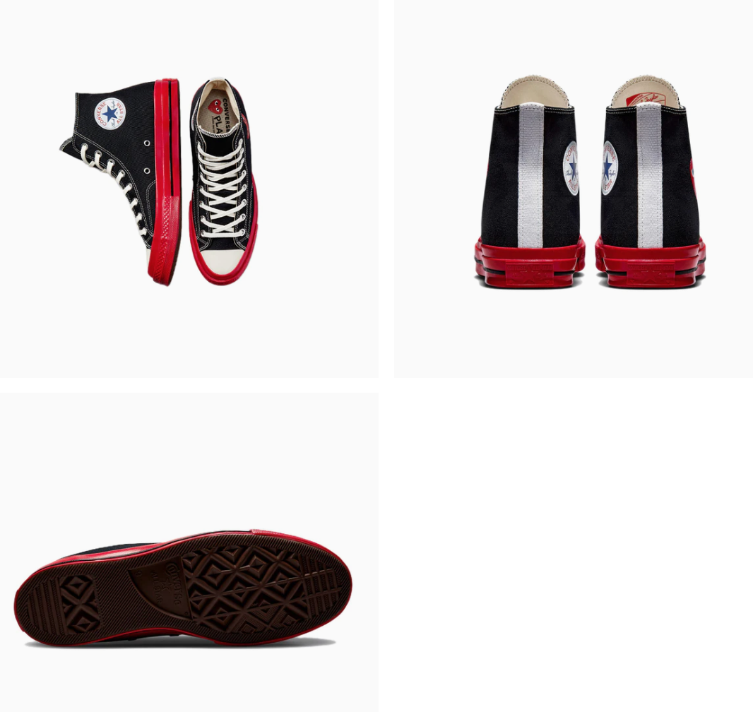 NEW Women's CONVERSE CDG Hearts Chuck 70 Valentine's Day Garcons