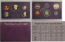 1987-S United States Mint Proof Set Coins 1987 Birth Year Set US Box Coa Mirror