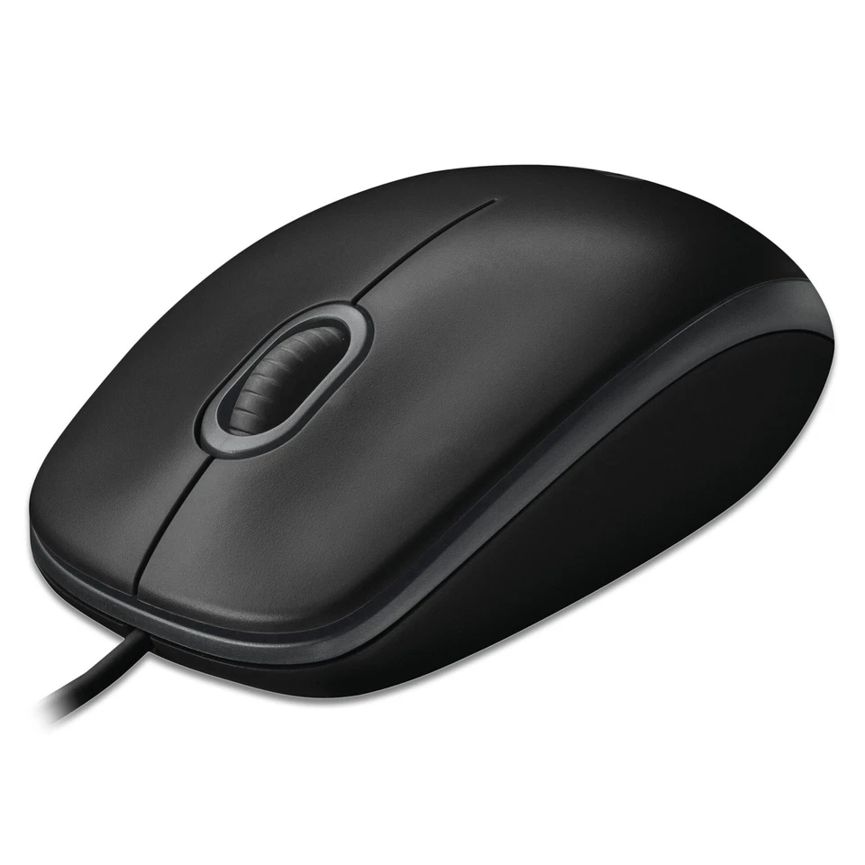 Logitech B100 Wired USB Optical Mouse - 1000dpi, 3-Button, Ambidextrous, Black - Image 3 of 4