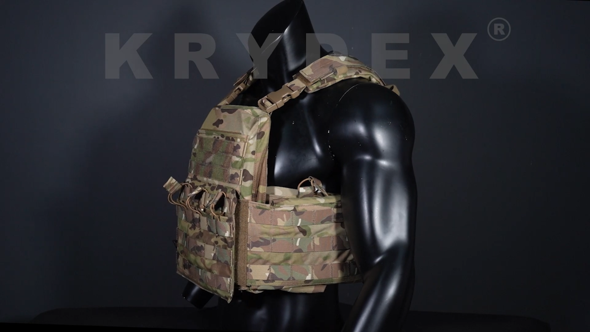 KRYDEX Plate Carrier Tactical Heavy Duty MOLLE Vest Black w