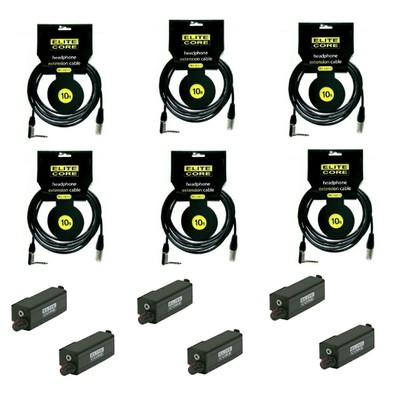 (6) 10' Headphone Extension Cable & Beltclip w/Voulme Control - Studio / Live 