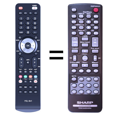 New RRMCGA255AWSA For Sharp Audio System Replace Remote Control CDDH950P