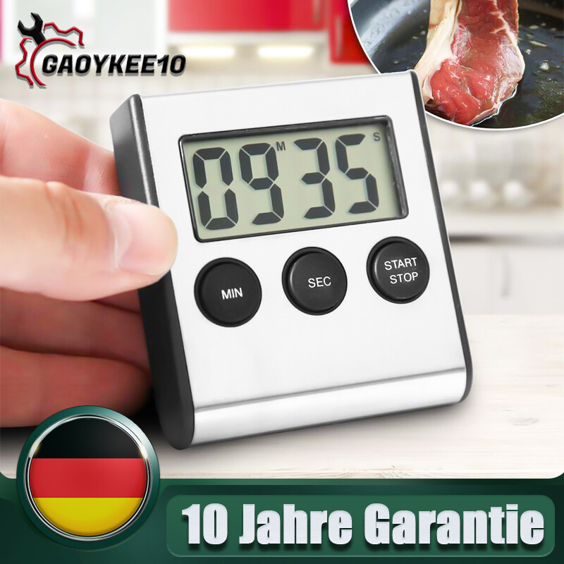 Kurzzeitmesser Küchentimer Küchenwecker Stoppuhr mit Magnet Eieruhr Digital DE