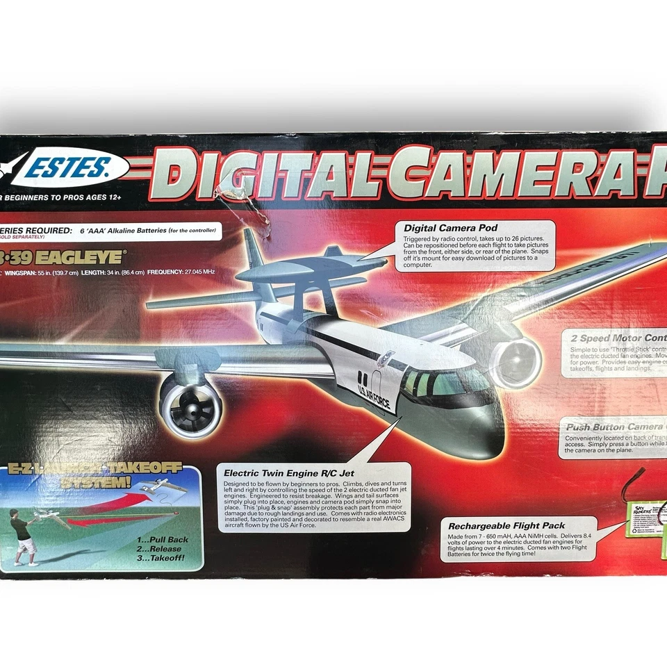 ESTES XB-39 EAGLEYE R/C REMOTE CONTROL AIRPLANE CAMERA PLANE - Image 2 of 4