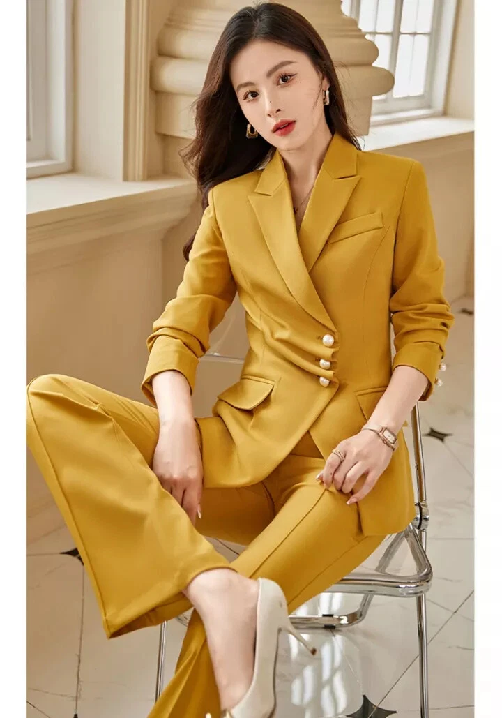 Veste blazer jaune 2025 femme
