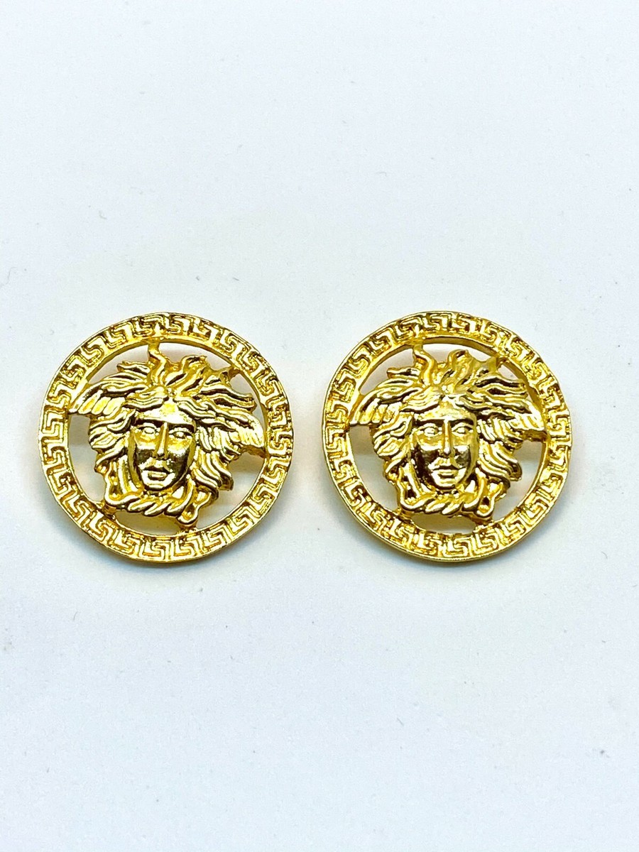 VERSACE ロコテフトロストリンクフティ 73GAI317F0002 899 Versace Vintage Medusa Head 2 Μ Shank Buttons with Rim